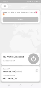 دسترسی به وی پی ان ایران نسخه موبایل Yak VPN