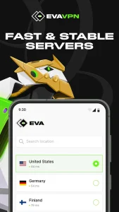 دانلود فیلتر شکن اسنپ چت EVA VPN برای گوشی سامسونگ